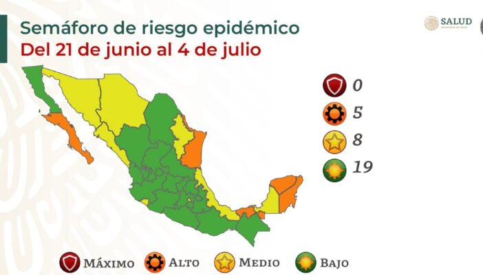 Jalisco y Nayarit mantienen el 'verde' en el semáforo nacional