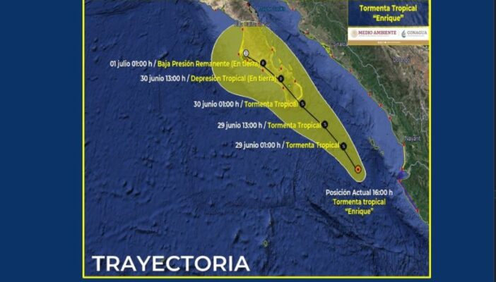 'Enrique' pierde fuerza y se degrada a tormenta tropical