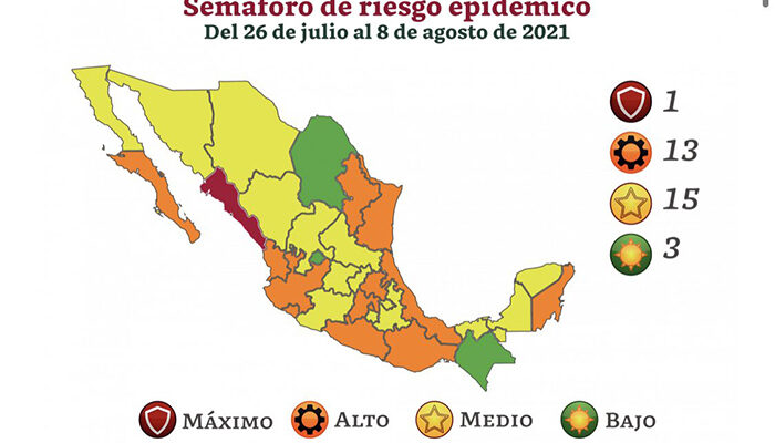 Jalisco y Nayarit regresan a color naranja en semáforo nacional