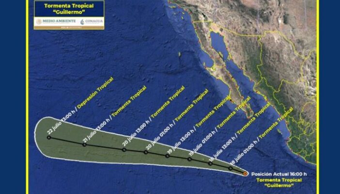 Se forma en el Pacífico la tormenta tropical 'Guillermo'