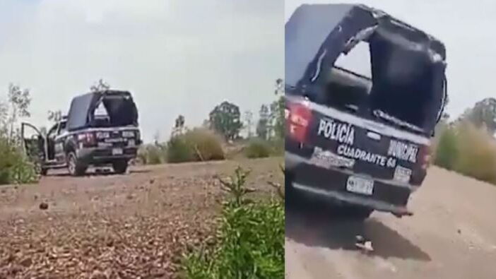 Captan a policías 'echando pasión' en Ecatepec en su propia patrulla