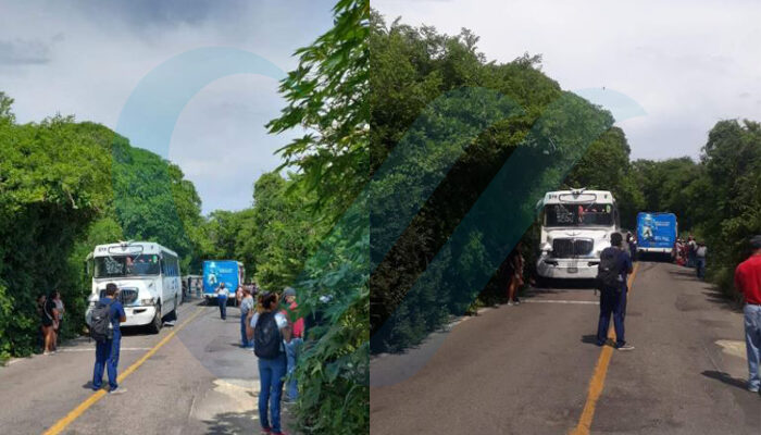 Imprudentes camioneros de los Medina chocan por Destiladeras
