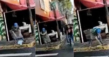 Taquero lava su trapo en un charco de agua sucia y se vuelve viral