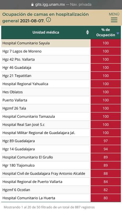 No hay camas con ventilador artificial en Puerto Vallarta