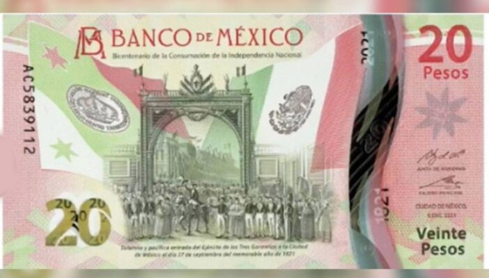 Presenta el Banxico nuevo billete de 20 pesos