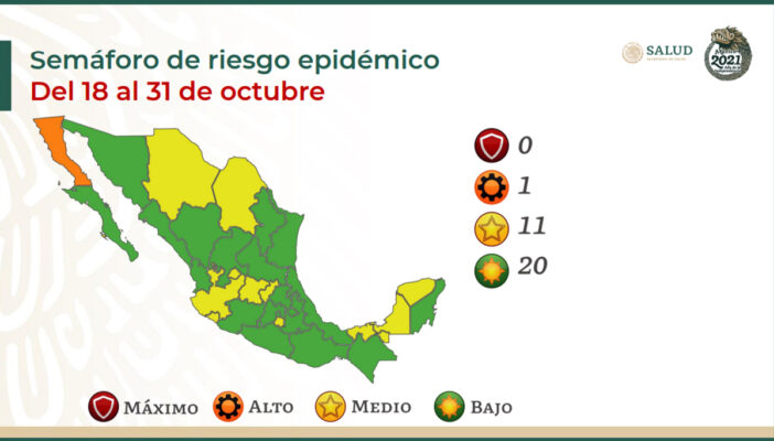 México se pinta de verde en el semáforo, pero Jalisco sigue amarillo