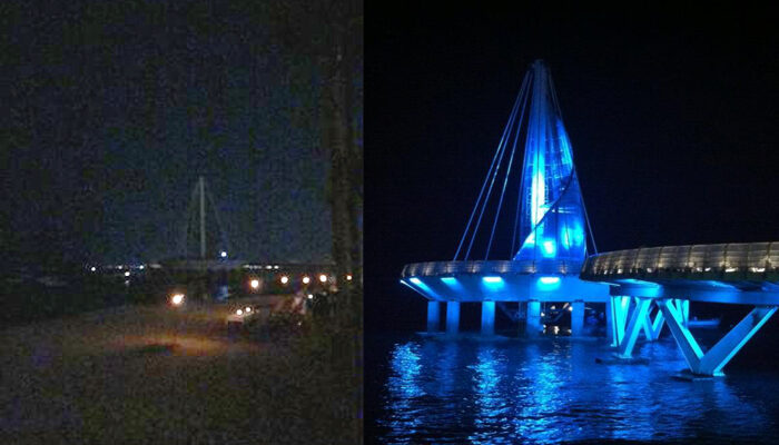 Muelle de Los Muertos tiene las luces apagadas, señalan turistas