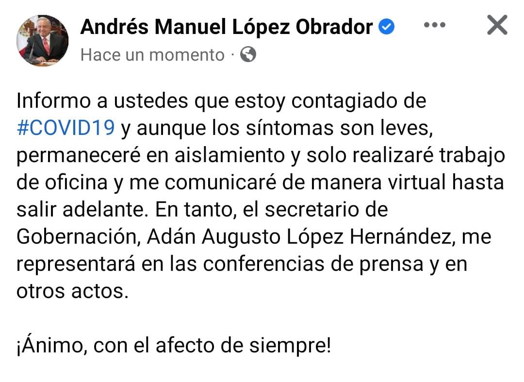 ¡Que irresponsable! No era gripa, AMLO se contagia, otra vez, de Covid-19