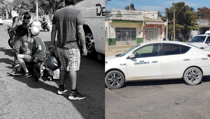 Accidente vial en carretera al Colomo; motociclista resulta lesionado