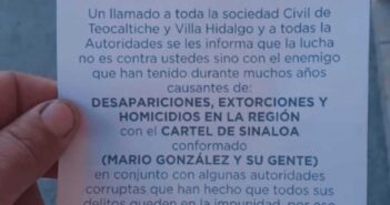 CJNG lanza propaganda de guerra en Teocaltiche, desde una avioneta