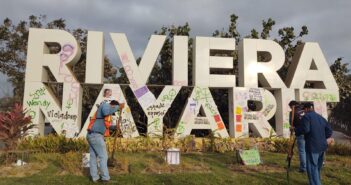 Pintaron letras de ingreso a la Riviera Nayarit