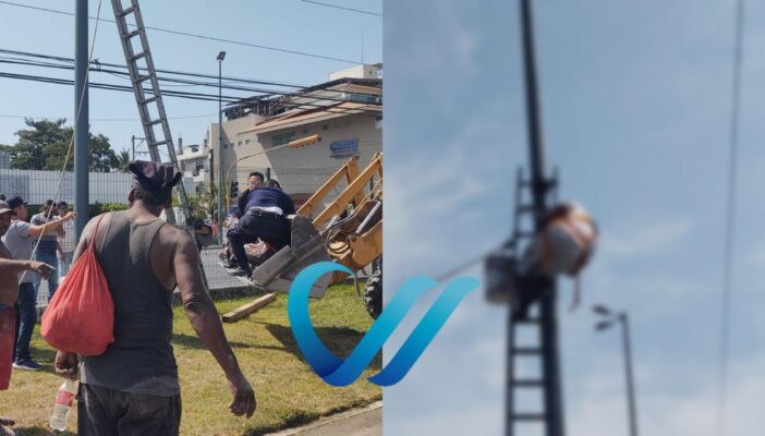 Se electrocuta mientras pintaba luminaria en Macroplaza