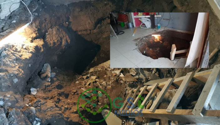 Socavón se "traga" a joven en Sinaloa; la zona corre riesgo de colapso