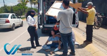 ¡Párate que me voy a bajar!, no se paró y se aventó, con todo y bebé