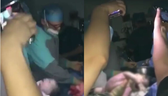 Realizan cesárea sin luz y le cortan la oreja al bebé