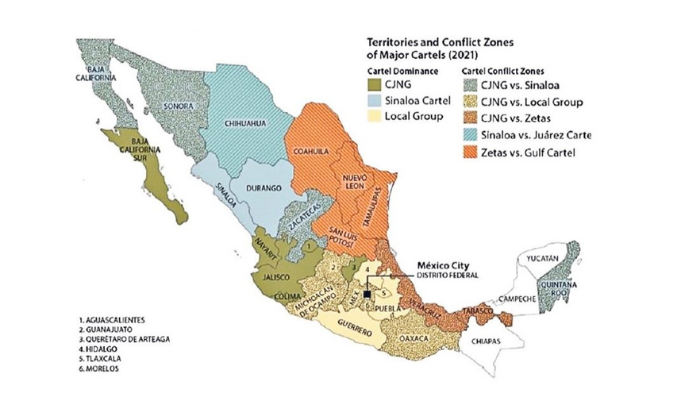 'Mapea' gobierno de Estados Unidos presencia de cárteles en México