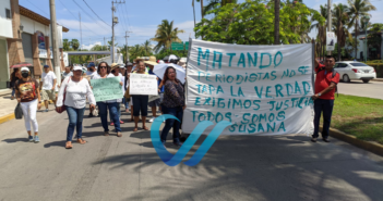Al grito de ¡Justicia!, periodistas de Puerto Vallarta se solidarizan con Susana Carreño