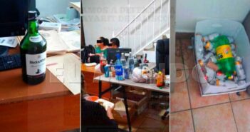 En pleno juzgado y en horario laboral, se echaron sus 'chelitas'