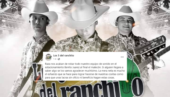 Músicos denuncian omisión de autoridades tras robo a equipo de sonido