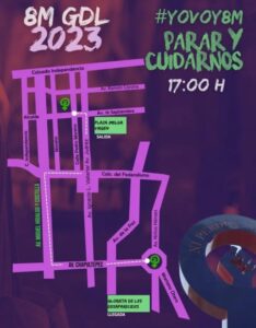 donde seran las marchas del dia de la mujer en guadalajara