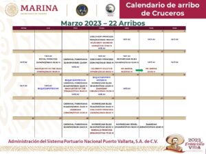 calendario de arribos de cruceros a puerto vallarta