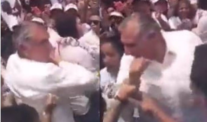 Adán Augusto golpea a mujer