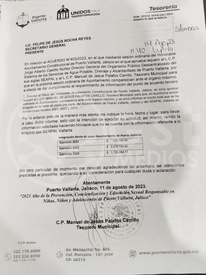 Posible fraude con empresa de renta de pipas sacude al Ayuntamiento de Vallarta 1 Posible fraude con empresa de renta de pipas sacude al Ayuntamiento de Vallarta