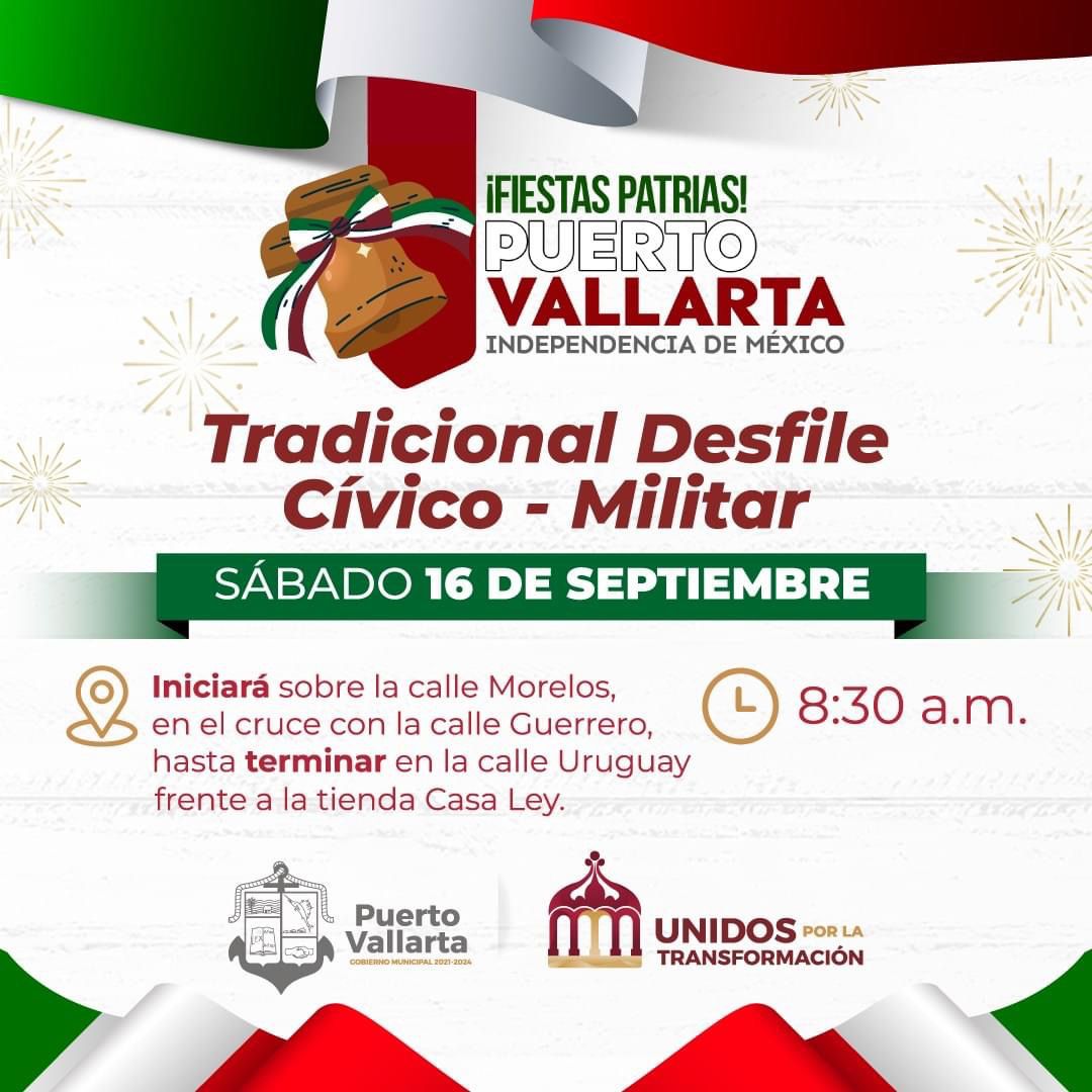 desfile del 16 de septiembre en Puerto Vallarta