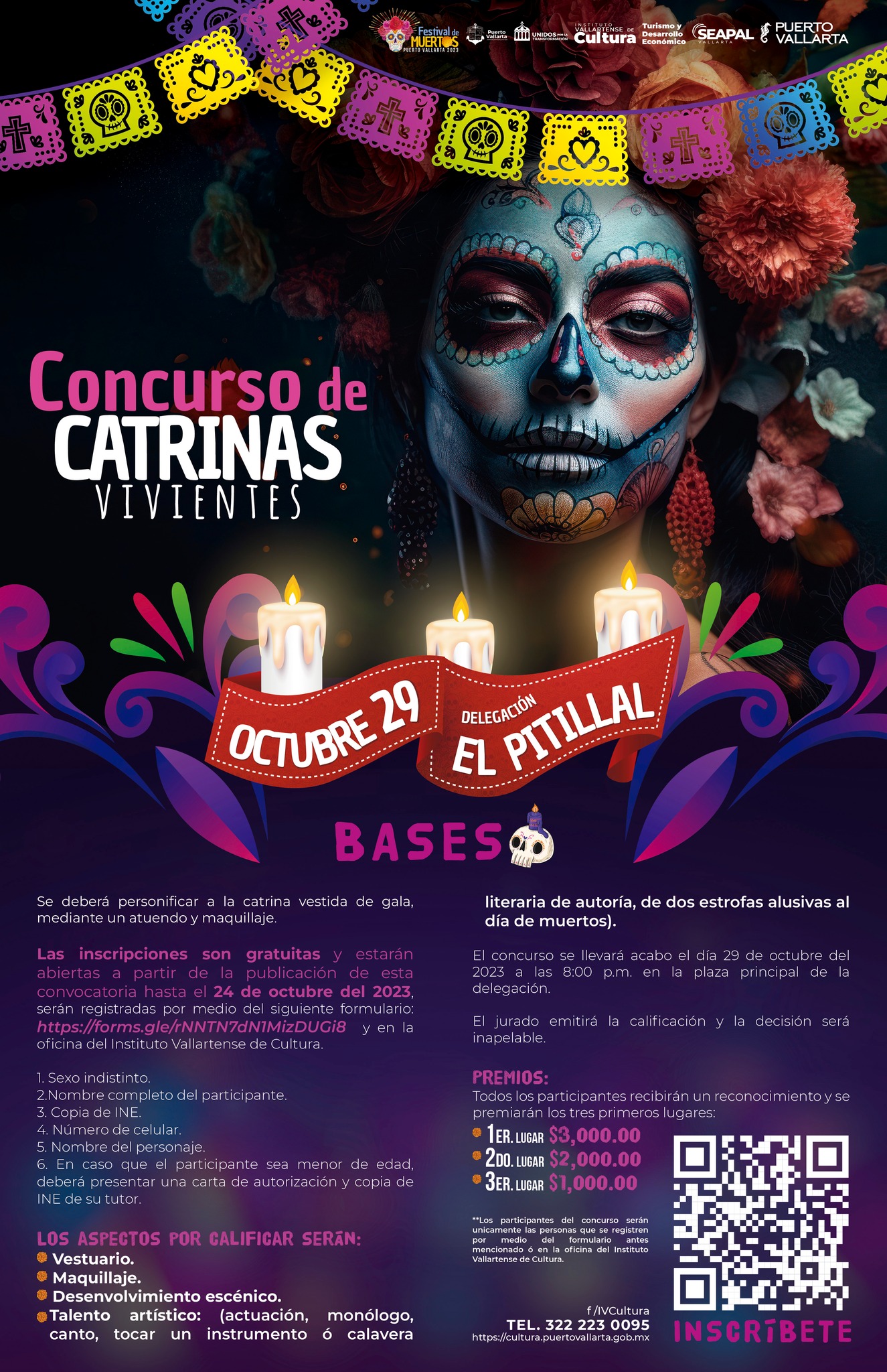 Dan a conocer las bases para los concursos de catrinas vivientes en Puerto Vallarta