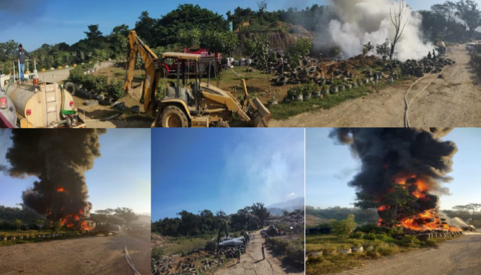 incendio en puerto vallarta dentro del relleno sanitario de los gavilanes