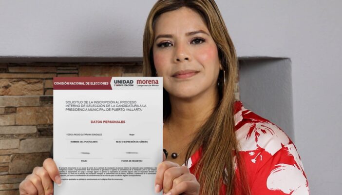 Yesica Zatarain se registra como precandidata a la presidencia municipal de Puerto Vallarta 
