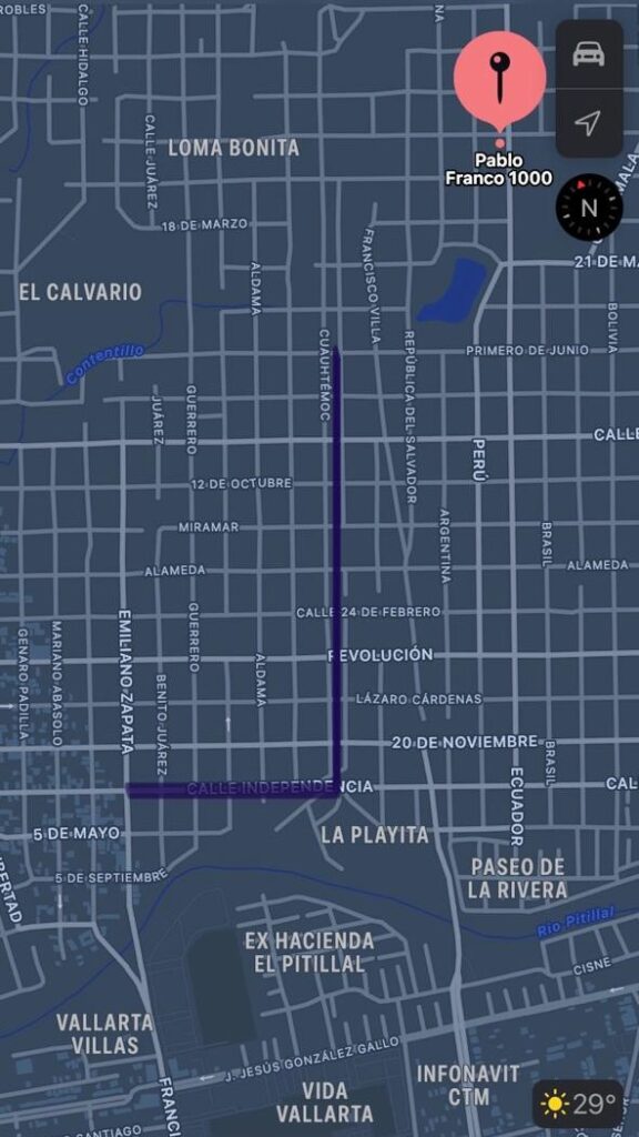 Ruta marcha Luis Munguia 