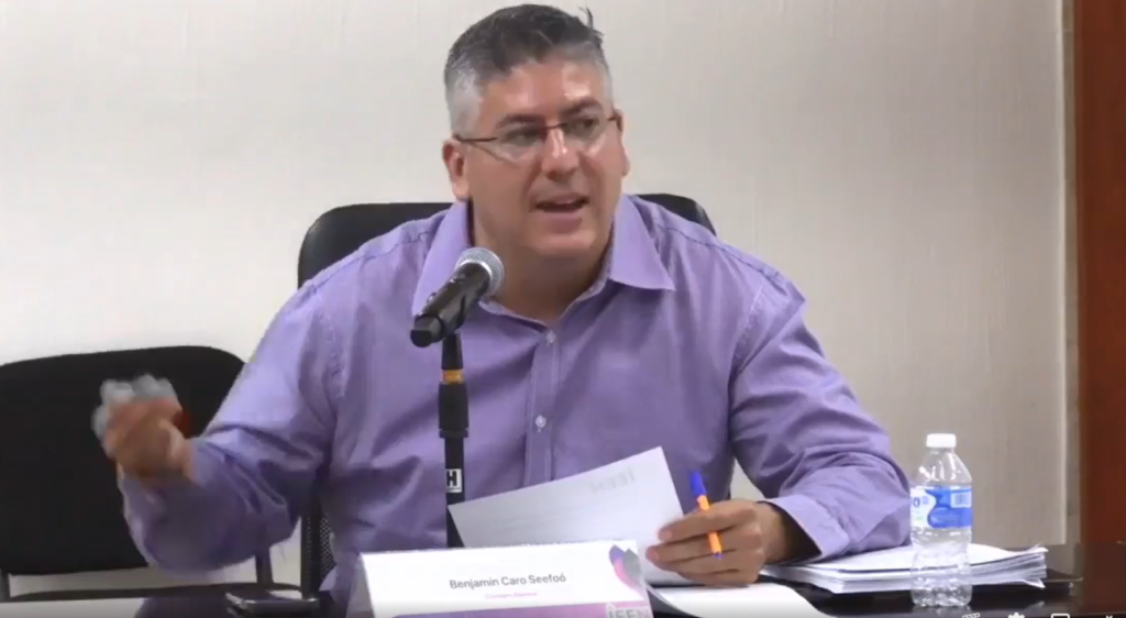 Consejero electoral del IEEN, Benjamín Caro Seefoó