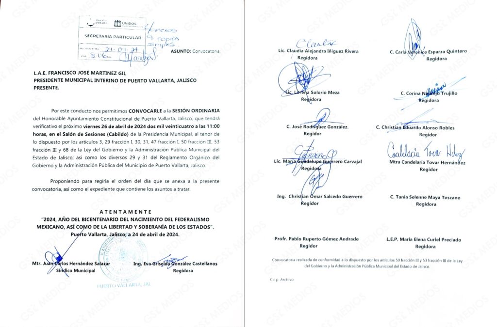 Sesión Ordinaria convocada por regidores y síndico