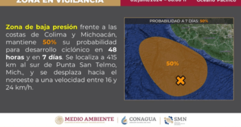 En alerta Colima y Michoacán por posible formación de ciclón
