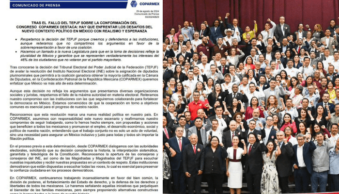 Coparmex insta a legisladores de Morena a priorizar el diálogo y respeto hacia la oposición