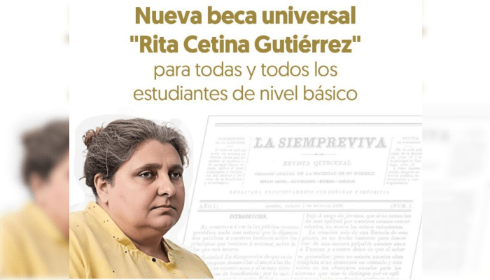 Anuncian beca universal Rita Cetina para niveles de educación básica
