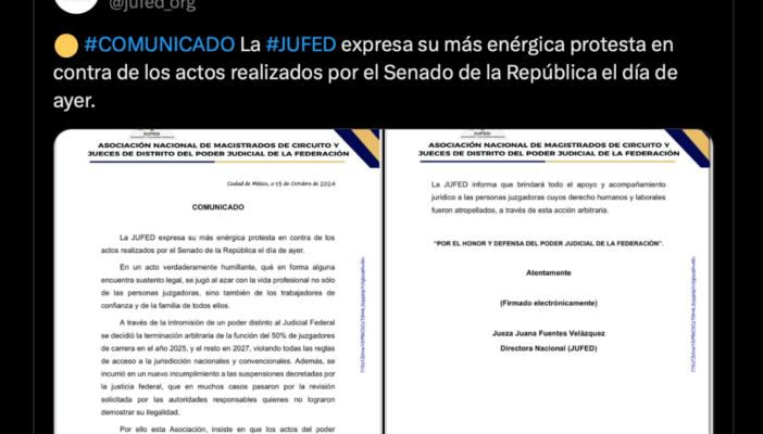 Comunicado de la JUFED