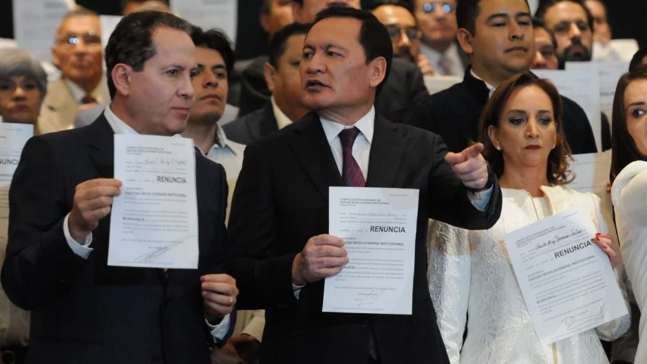 Eruviel Ávila Villegas, Miguel Ángel Osorio Chong y Claudia Ruiz Massieu.