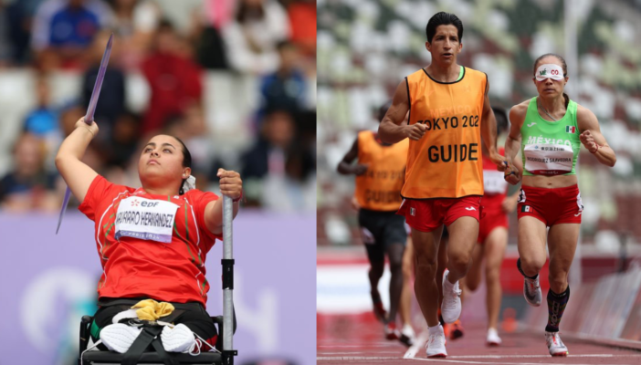 Las atletas jaliscienses Guadalupe "Lupita" Navarro y Mónica Olivia Rodríguez.