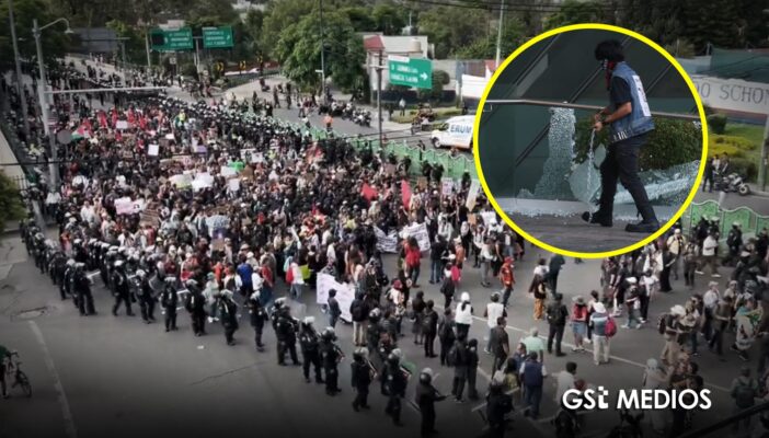 Segunda marcha contra la gentrificación en CDMX termina con disturbios en la UNAM