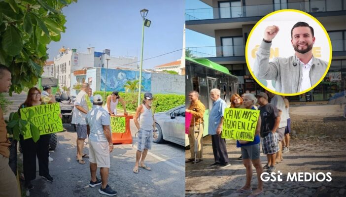 Luis Munguía, presidente municipal ausente para atender la petición de los vecinos afectados por derrame de agua
