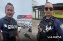 Polícias de Bahía de Banderas son exhibidos tras chocar contra un motociclista