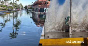 Cierran vialidades en Puerto Vallarta por fuerte oleaje y ruptura de un tubo de cárcamo