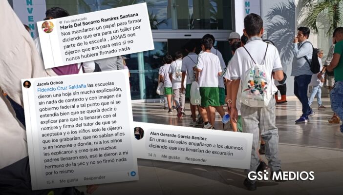 Padres de familia denuncian engaño y acarreo de estudiantes al informe de Luis Munguía