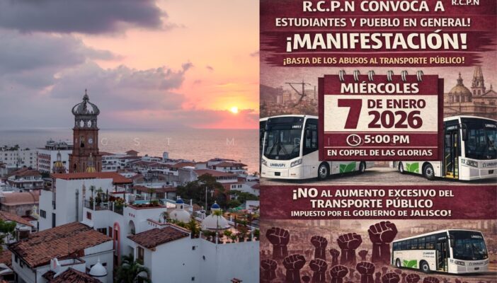 Convocan a marcha contra aumento a la tarifa del transporte público en Puerto Vallarta este 7 de enero