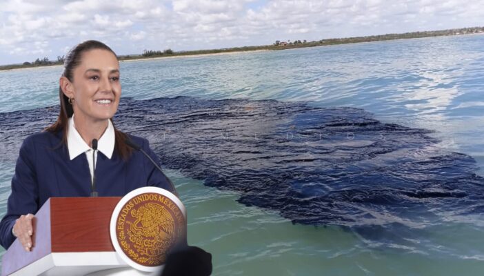 Sheinbaum solicita a la FGR investigar derrame de petróleo en el Golfo de México