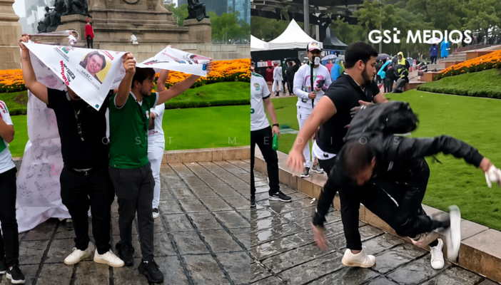 Causa indignación: aficionados usan lona de desaparecidos para cubrirse de la lluvia 2 Causa indignación: aficionados usan lona de desaparecidos para cubrirse de la lluvia