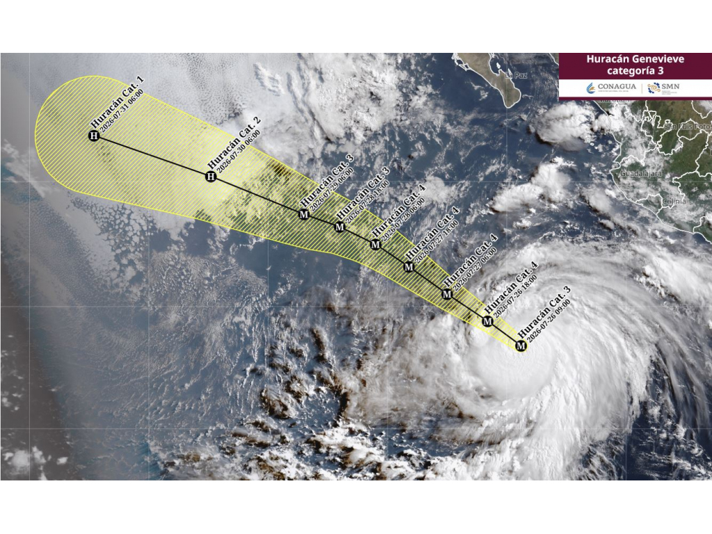 Genevieve ya es huracán categoría 3; Jalisco emite aviso por oleaje elevado 1 Genevieve ya es huracán categoría 3; Jalisco emite aviso por oleaje elevado
