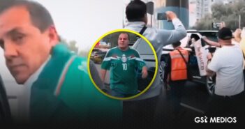 Cuauhtémoc Blanco es confrontado por manifestantes rumbo al estadio previo a México vs Inglaterra